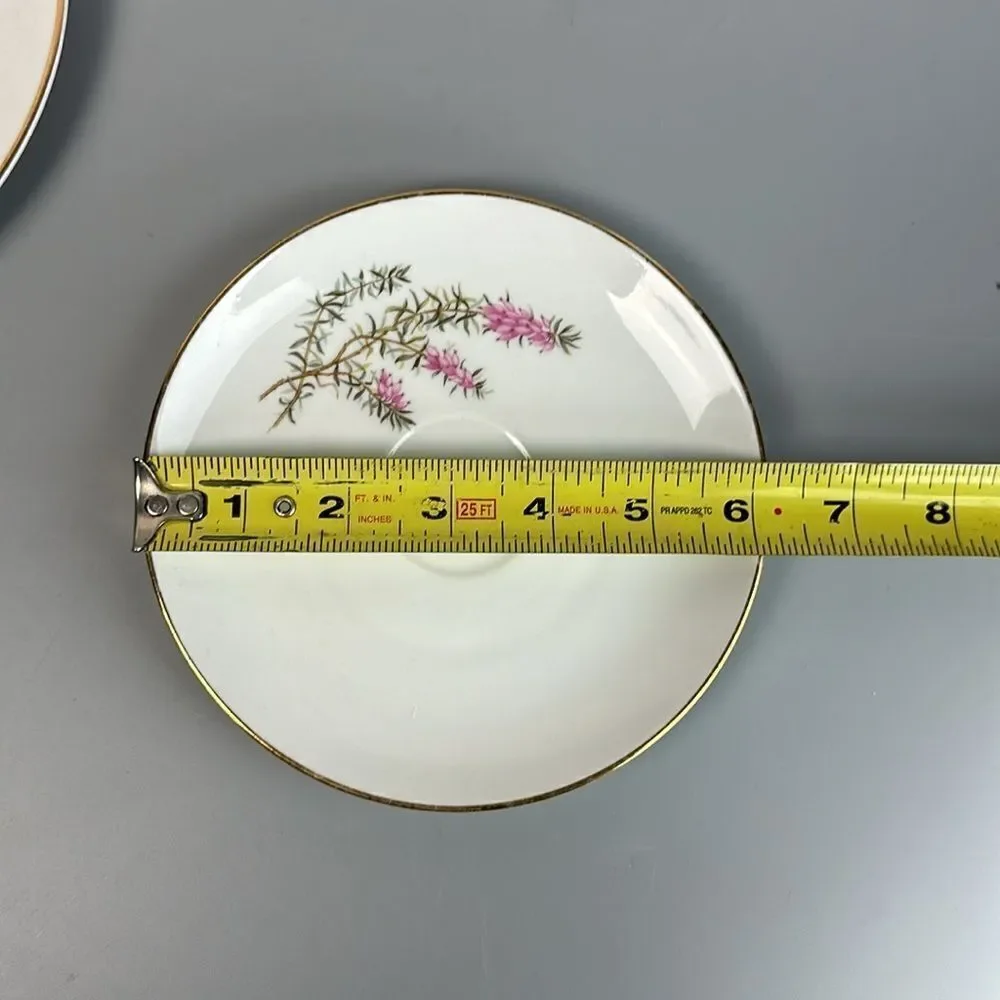 Hutschenreuther Heather White Collection Tea Cup Saucer Desert Plate Bavaria